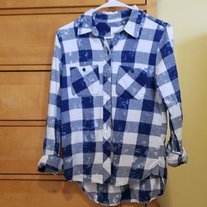 Button-down with Faux Bleach Splatter